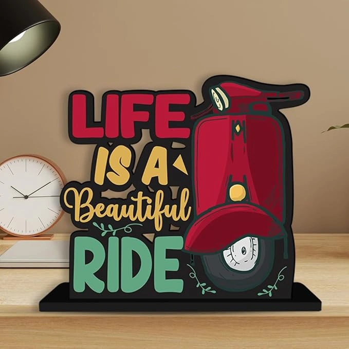 Artvibes Wooden Idols and Figurine Life is A Beautiful Ride Quotes